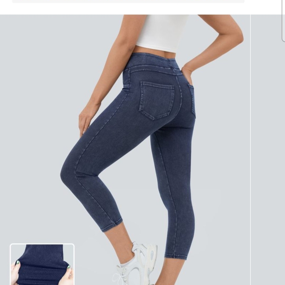 HALARA Blue Ankle Cropped Jeans with Slim Fit